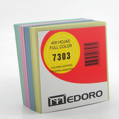 TACO PAPEL 9x9cm.x400hjs.COLOR MEDORO