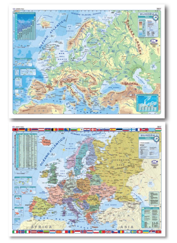 MAPA MURAL 95x130 d/faz EUROPA fco/pol.