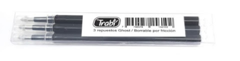 REP.BOLIGR. GEL BORRABLE X 3 NEGRO GHOST 