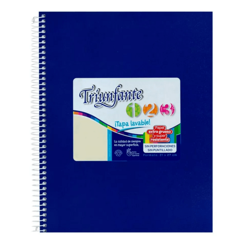 CUAD.21x27 C/ESP.60HR.T/D. 1.2.3. AZUL TRIUNF.