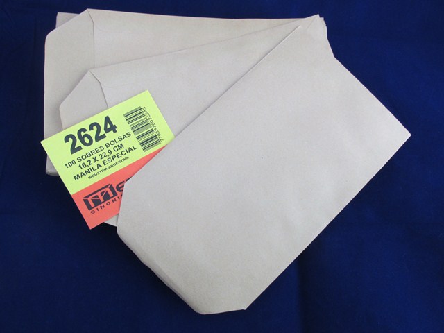 SOBRE BOLSA MANILA 16x23cm.x100u.N*2624