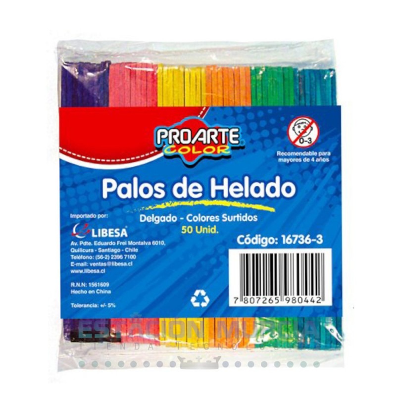 PALITOS HELADOx50u.COLOR PROARTE