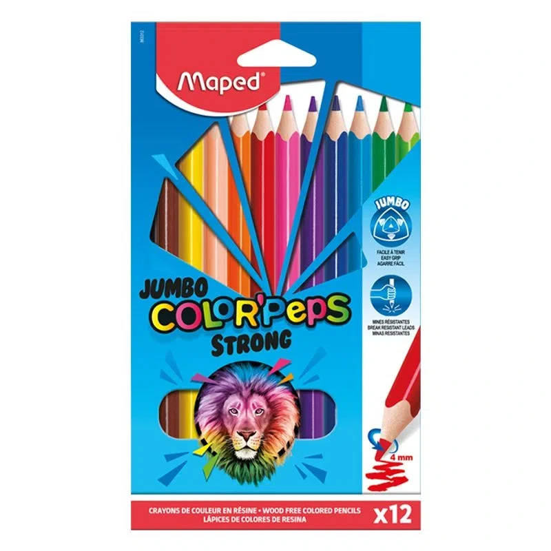 LAP.COLORESx12u.LARGOS JUMBO STRONG MAPED