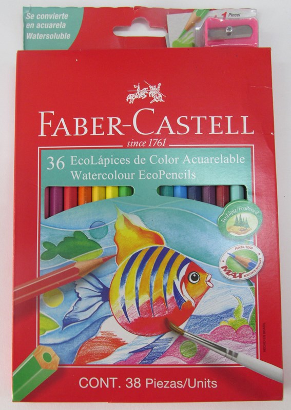 LAP.COLORESx36u.ACUARELABLE F.CASTELL