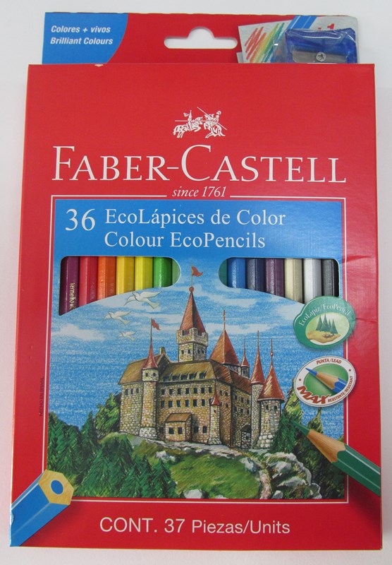 LAP.COLORES x36u.LARGOS ECOLAPIZ F.CASTELL