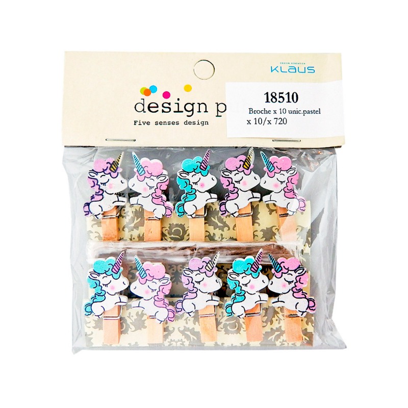 BROCHE MADERA UNICORNIOS x10u.C/HILO