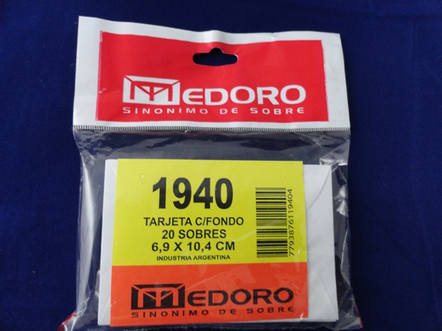SOBRES TARJETA N*3 x20u.MEDORO