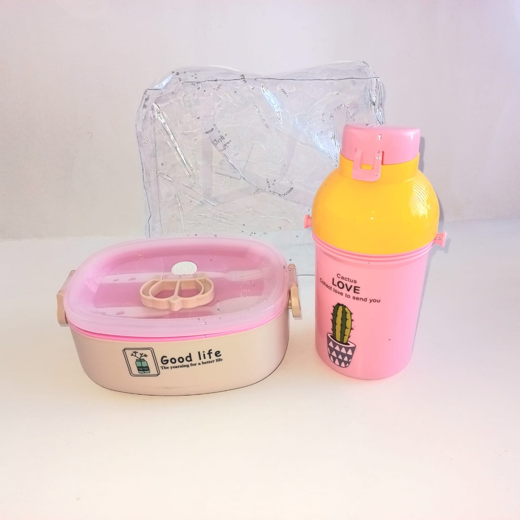 SET CAJA PLAST.OVAL+CANTIMPLORA+CUBIERTOS