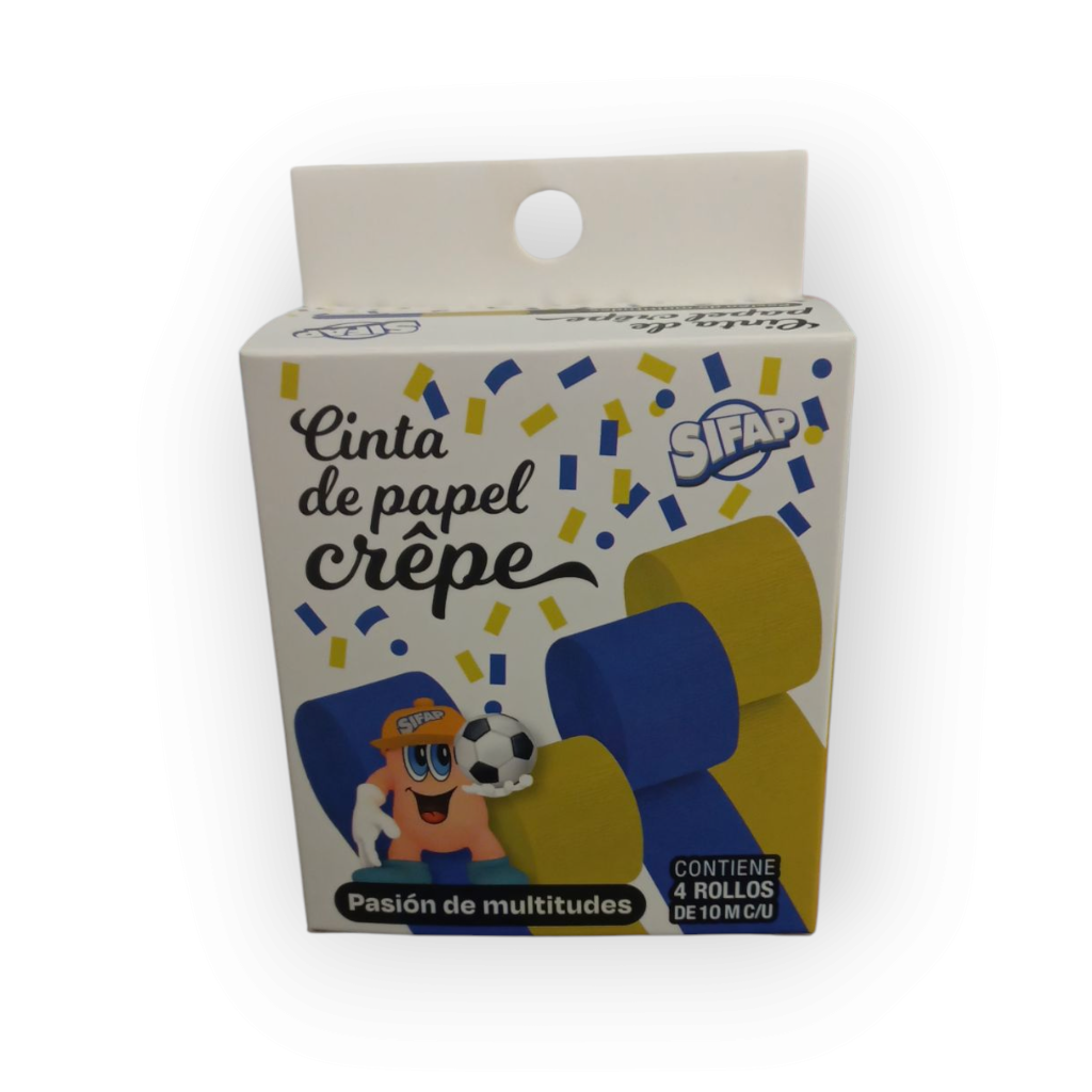 CINTA PAPEL CREPPE 4.5cm.x10m.x4u.AM/AZUL