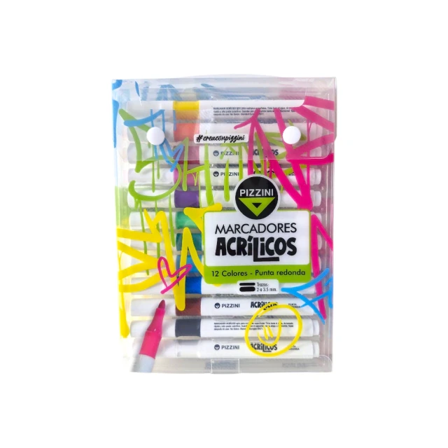 MARCADORES ACRILICOS X 12 COL.  PIZZINI