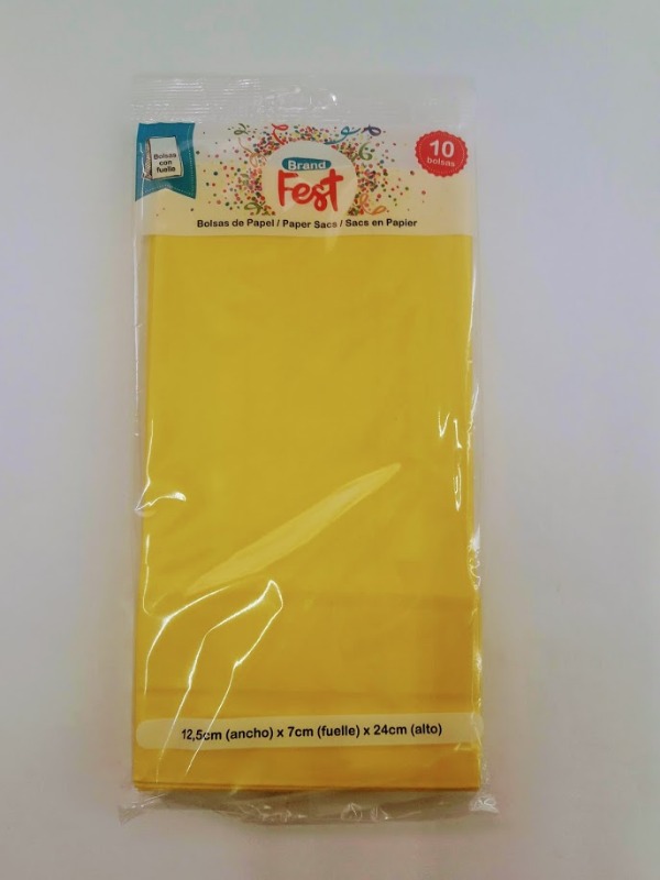 SOBRE REGALO 12.5x07x24cm.x10u.AMARILLO