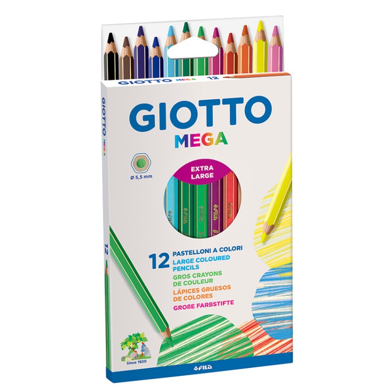 LAP.COLORESx12u.LARGOS  GIOTTO MEGA