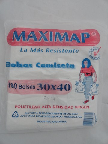 BOLSA CAMISETA 30x40cm.x100u.15micr.