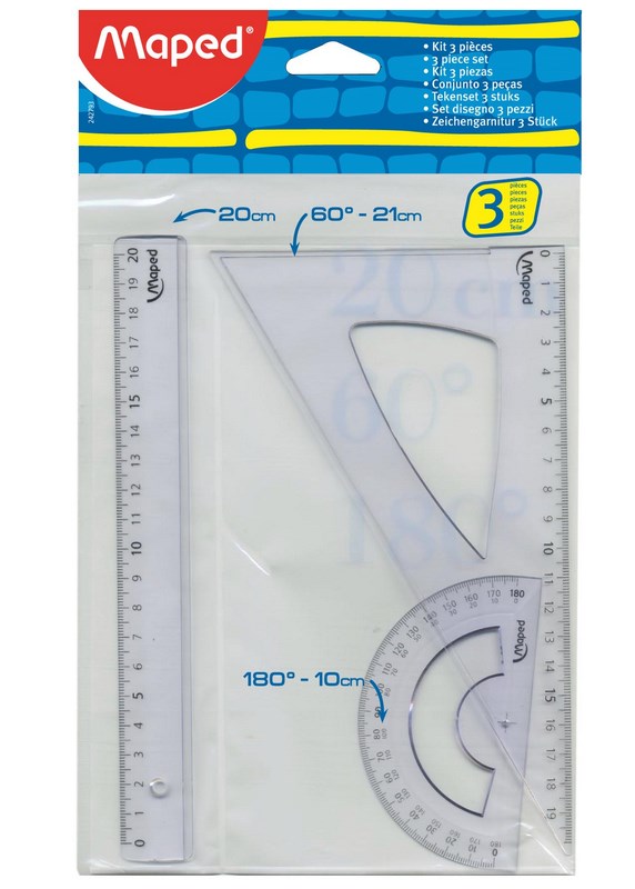 KIT DE GEOMETRIA DE 3 PIEZAS