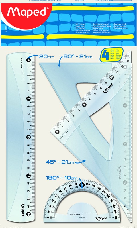 MAPED*KIT GEOMETRIA 4PZAS 20CM.