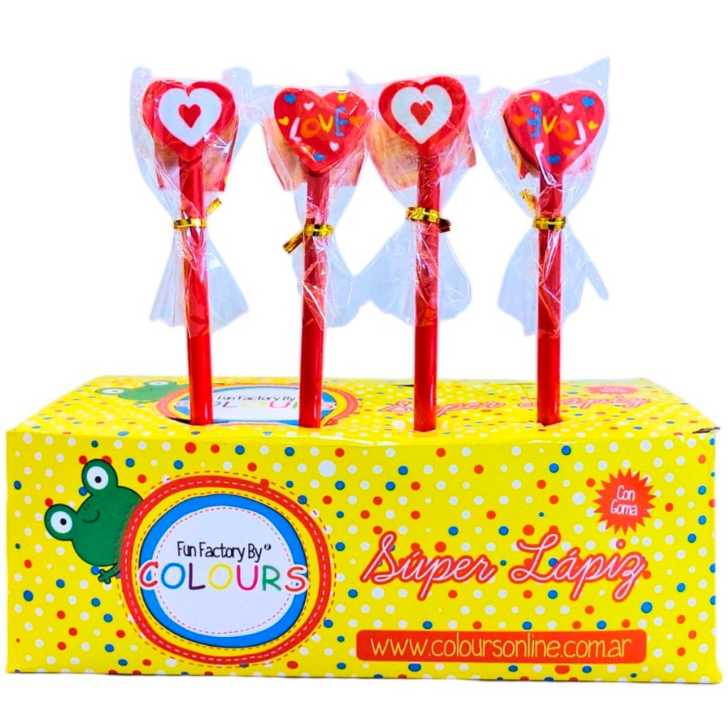 LAPIZ NEGRO C/GOMA  CORAZON/LOVE