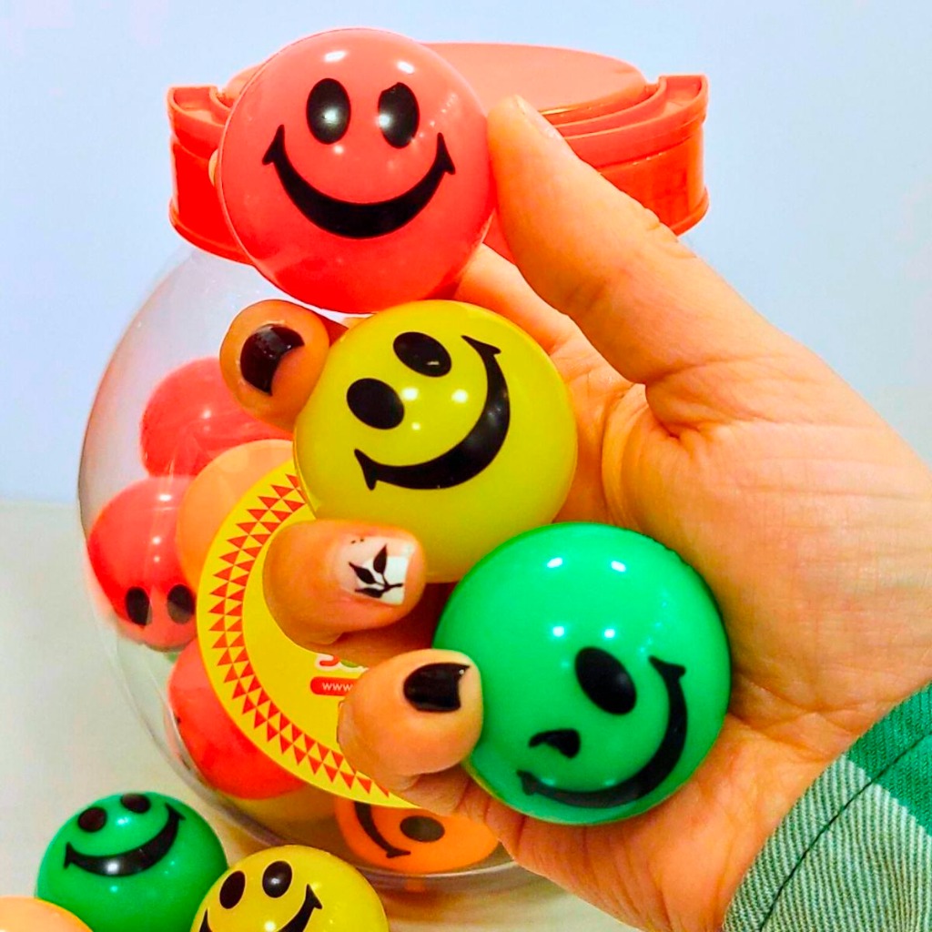 PELOTA SALTARINA SMILE DE COLOR  45mm