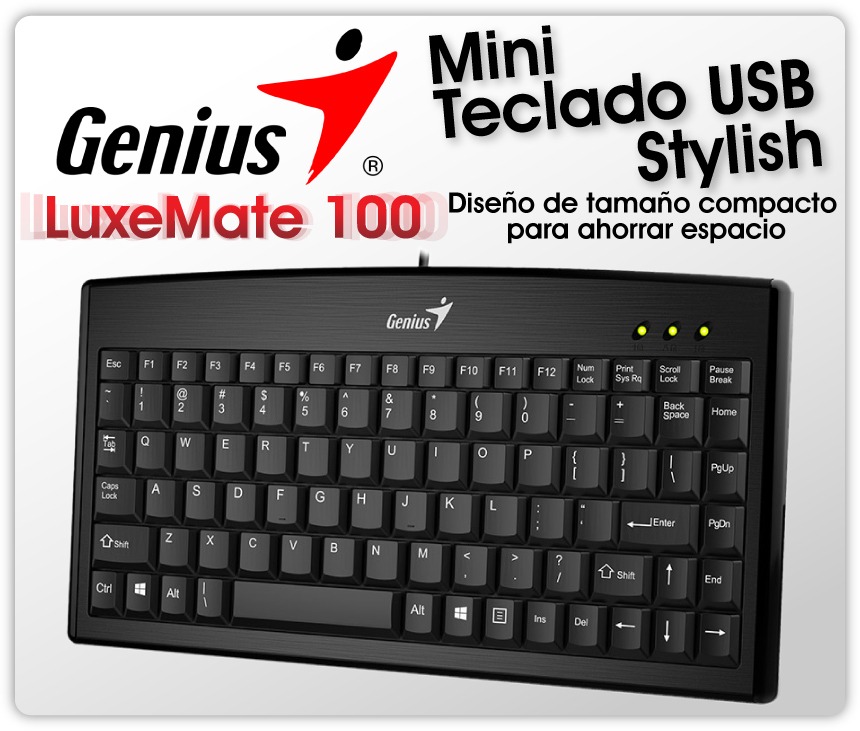 TECLADO C/CABLE LUXEMATE 100 NEGRO USB