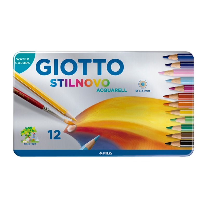 LAP.COLORESx12u.ACUARELABLES STILNOVO LATA GIOTTO