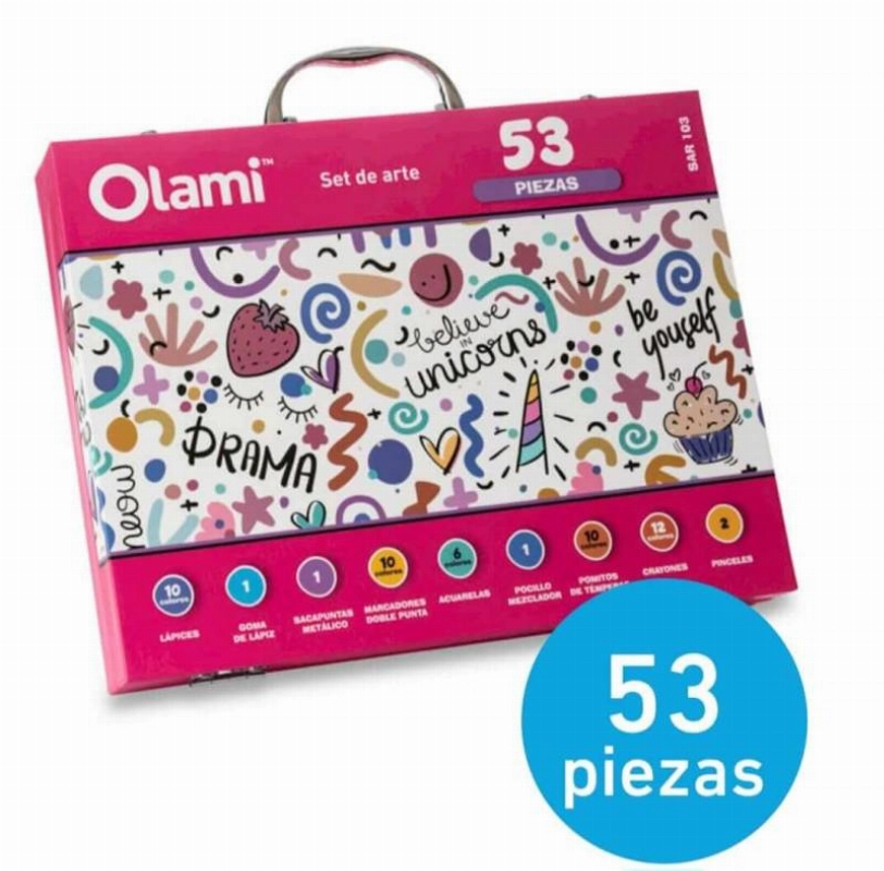 SET ESC.VALIJA UNICORNIO 53pzs. OLAMI 
