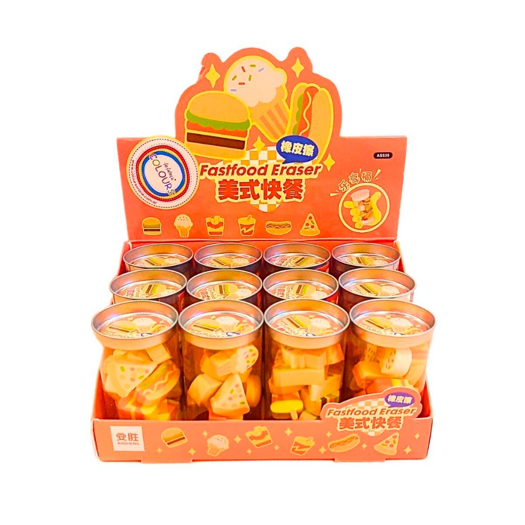GOMA DE LAPIZ  FAST FOOD BARRIL