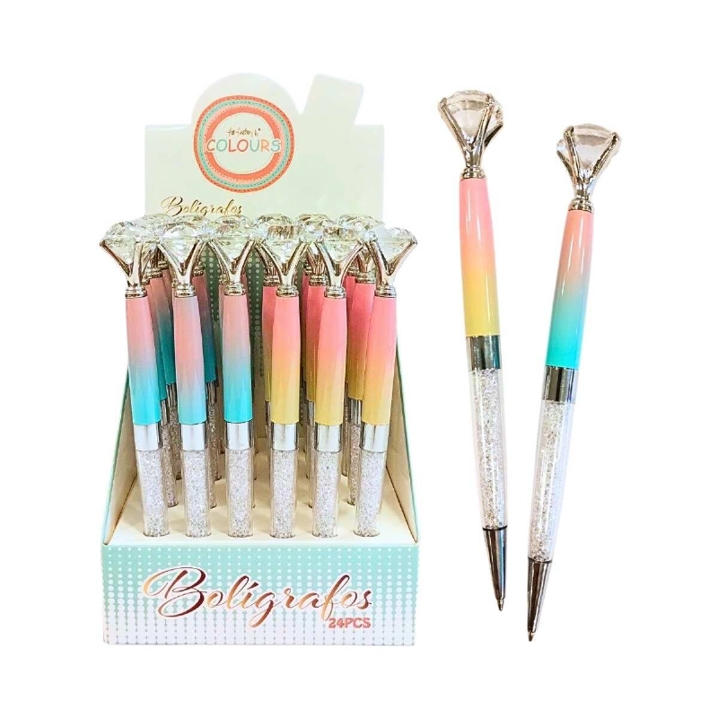 BOLIGR. METAL C/DIAMANTE Y GLITTER