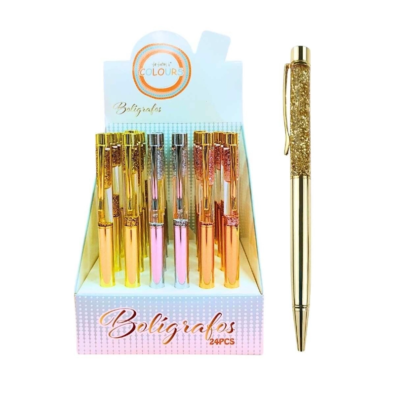 BOLIGR. METAL C/GLITTER Y CLIP