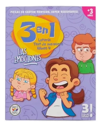 JUEGO 3en1 LOTERIA MEMOTEST EMOCIONES