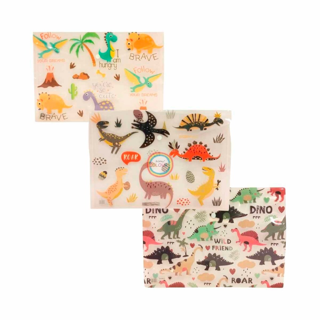 SOBRE PVC A4  C/BROCHE HORIZ.DINOS