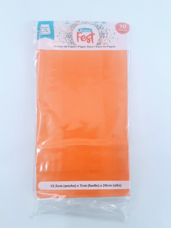 SOBRE REGALO 12.5x07x24cm.x10u.NARANJA/ ZIG ZAG NARANJA
