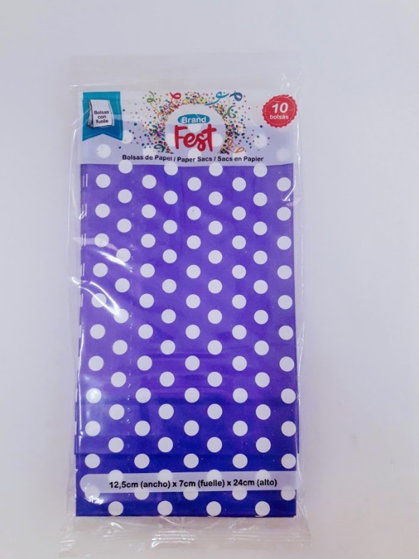 SOBRE REGALO 12.5x07x24cm.x10u.LUNAR BCO.FONDO AZUL/VIOLETA