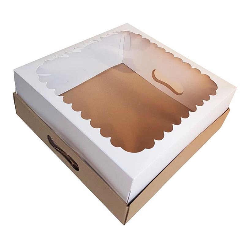 CAJA  BANDEJA DESAYUNO C/VISOR 30x30x12cm.
