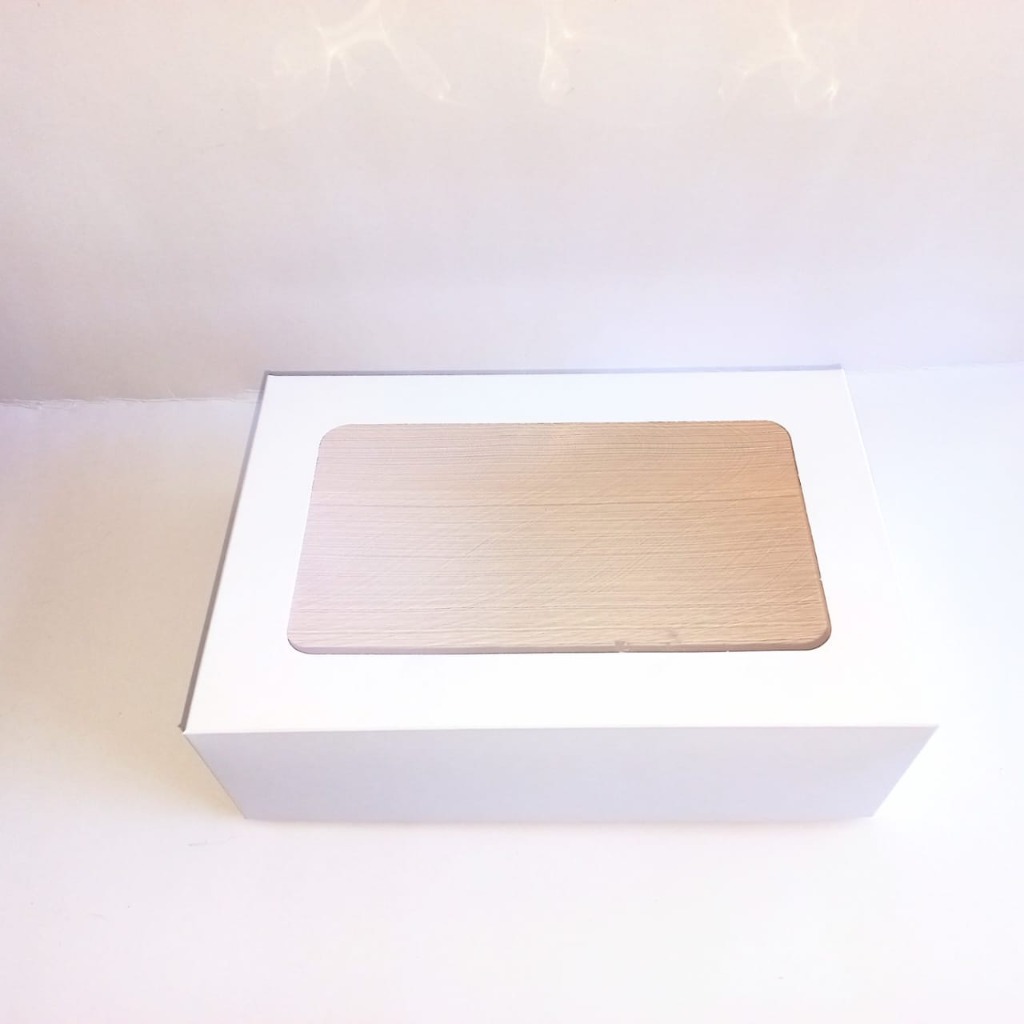 CAJA  DELIVERY C/VISOR 17.7x26x8.7cm.BLANCA