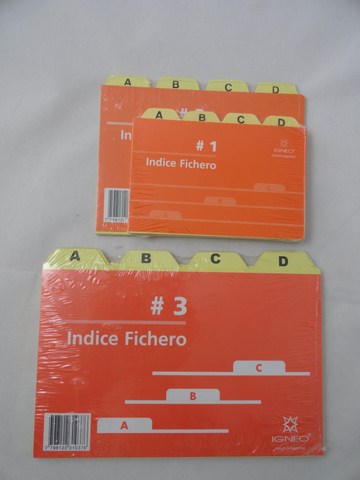 INDICE CARTULINA P/FICHERO N*3