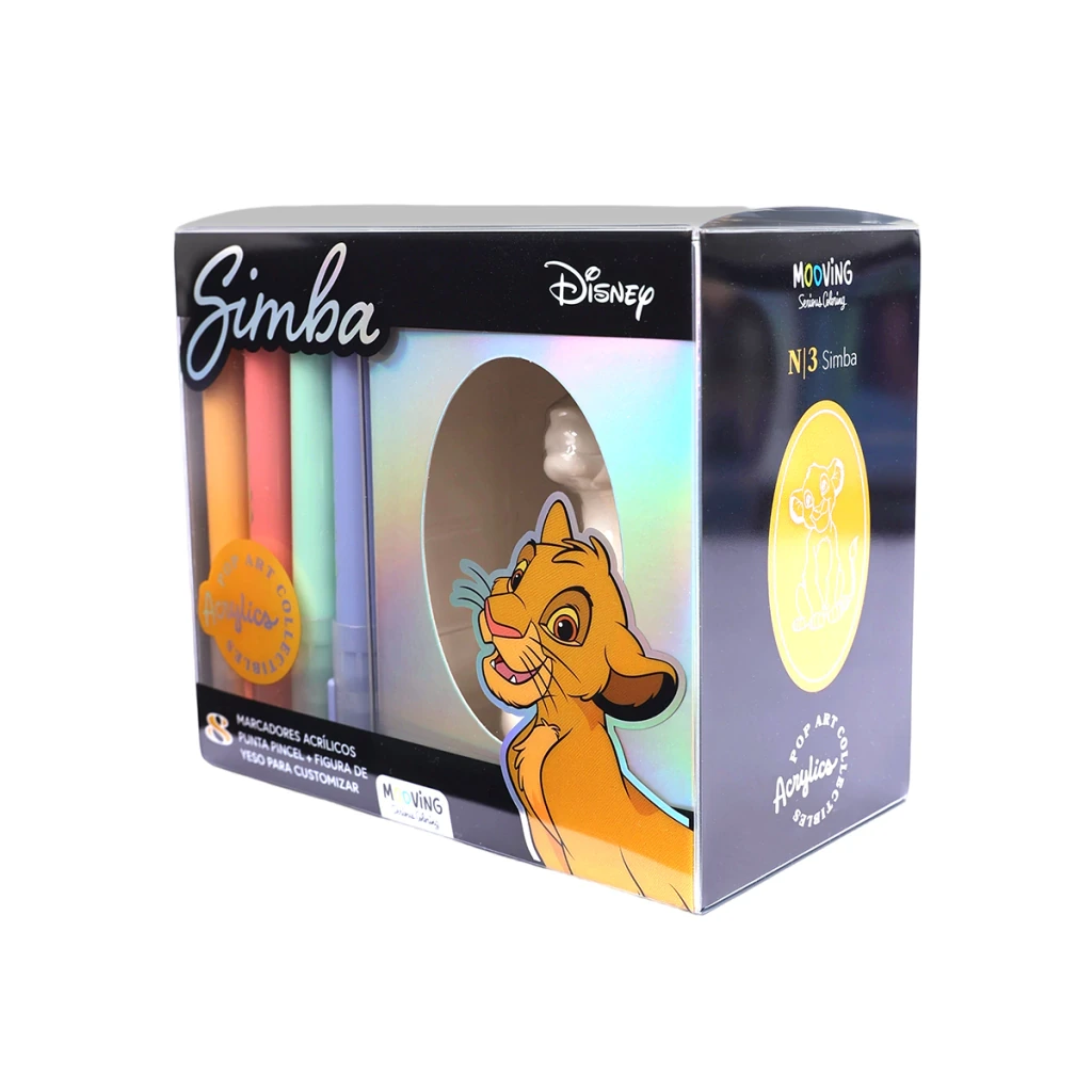 POP ART:MARC.x8u.ACRIL. +  FIGURA SIMBA COLORING
