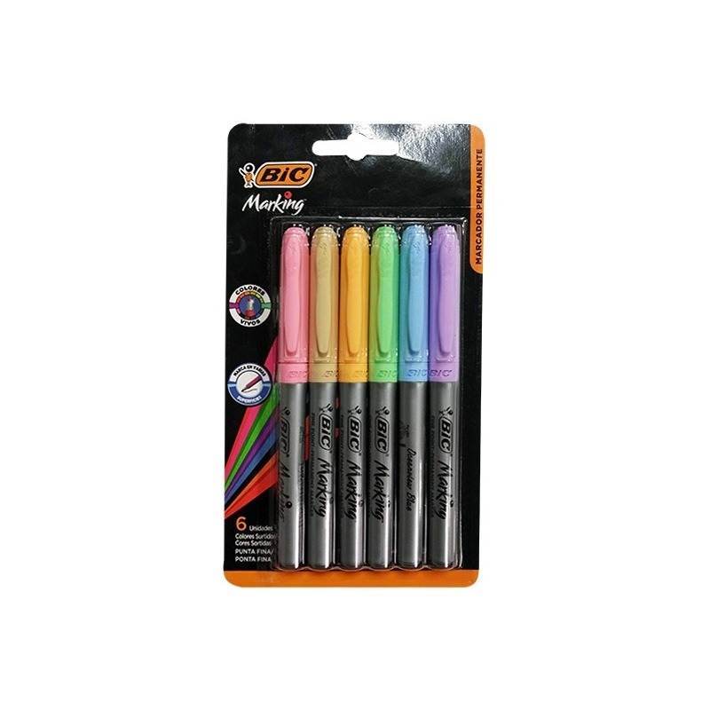 MARC. PERM. PASTEL X 6 INTENSIT BIC