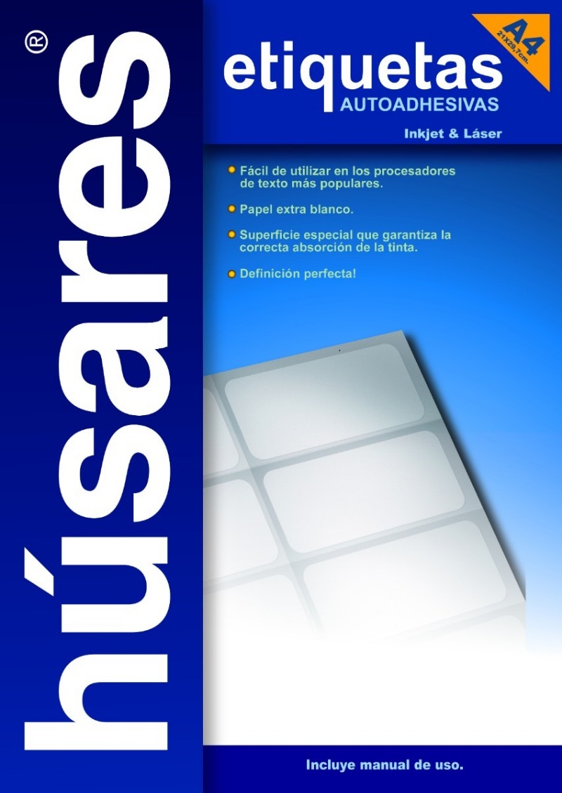 HUSARES*ETIQUETAS LASER A4X25p.