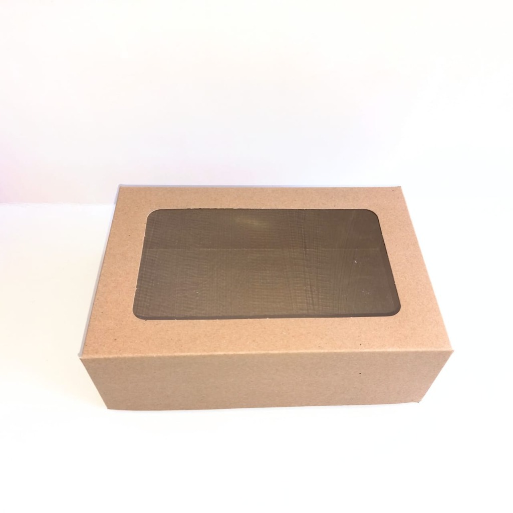 CAJA  DELIVERY C/VISOR 17.7x26x8.7cm.KRAFT