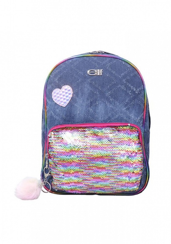 MOCHILA ESPALDA JEAN C/BOLS. Y LENT. ELF.