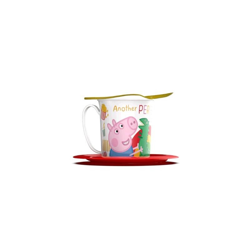 SET TAZA C/PLATO Y CUCHARITA PEPPA PIG