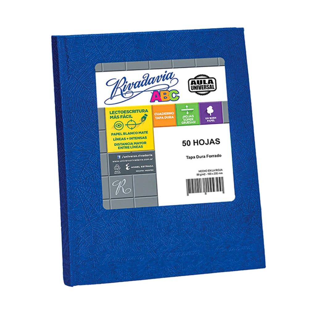 CUAD.ABC AULA19x23 50HR.T/D.AZUL ARAÑA RIV