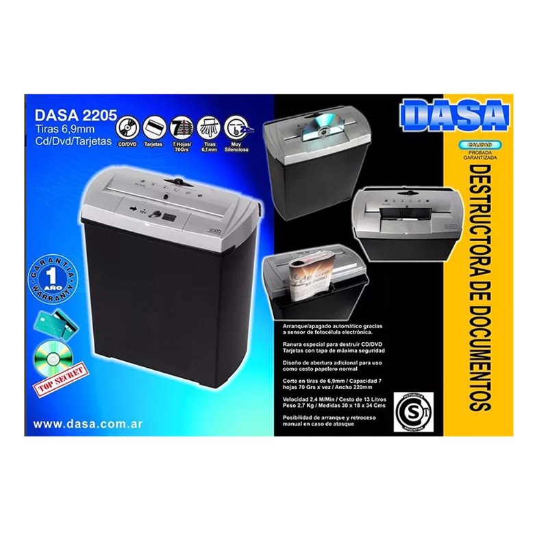 DESTRUCTORA AUT.7HJ TARJ  CD 2205 TIRAS