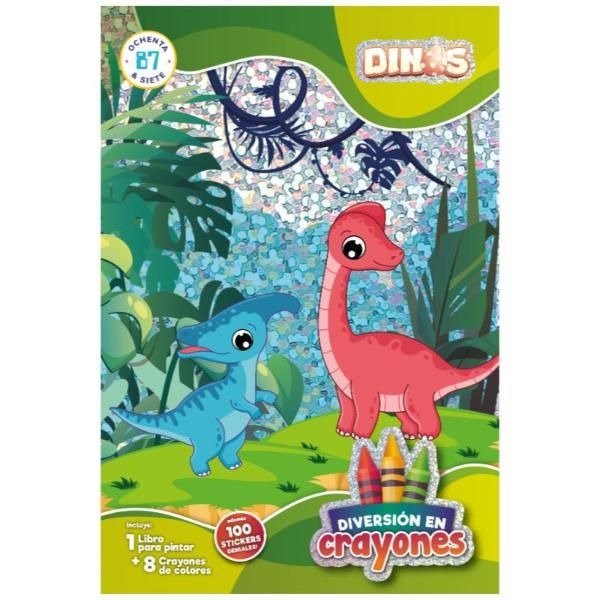SET DE ARTE DIV. EN CRAYONES DINOS