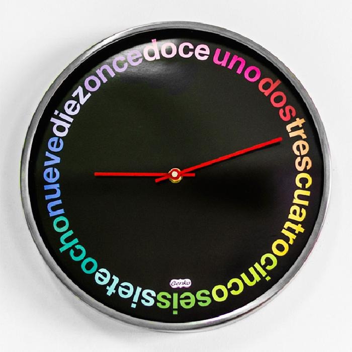 RELOJ PARED C/MARCO ALUMINIO BCO/GRIS