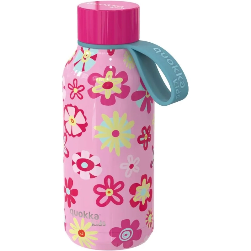 BOTELLA AC.INOX.330ml.C/CORREA FLOWERS QUOKKA