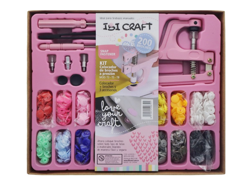 SET COLOCADOR SNAP T3-T5-T8 (200PCS+PINZA)