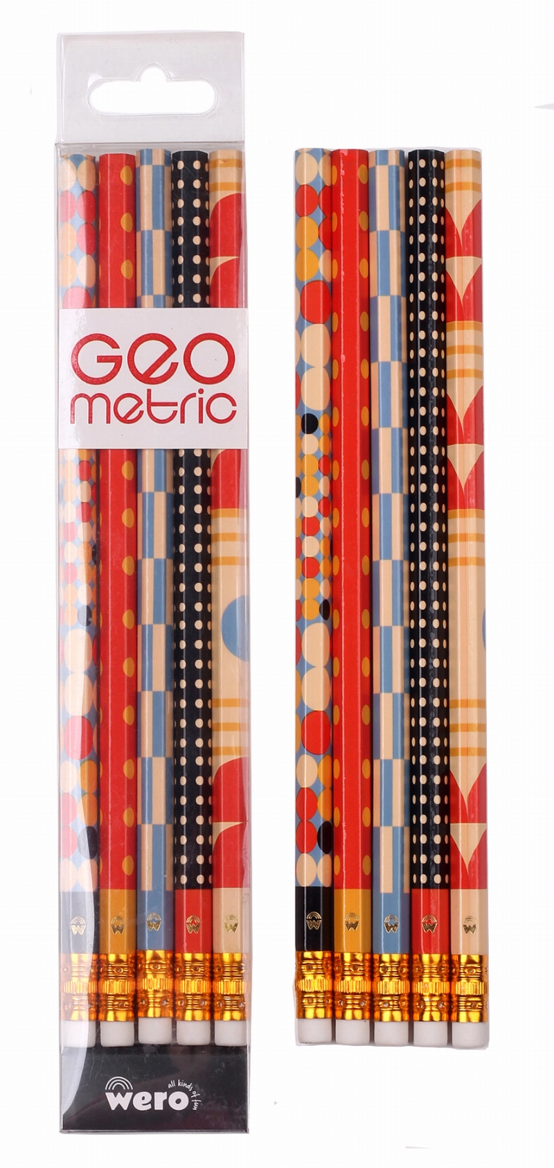 LAPIZ NEGRO C/ GOMA GEOMETRIC x5u.