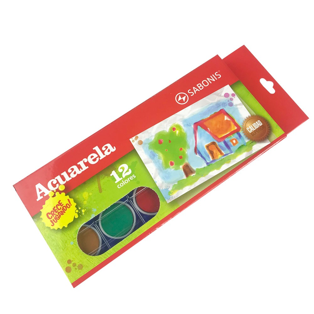 ACUARELA PAST.C/PINCEL x12col.SABONIS 