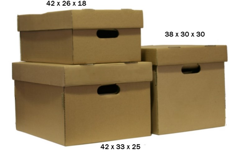 CAJA MARRON C/TAPA APARTE  42x32x25cm.M&D