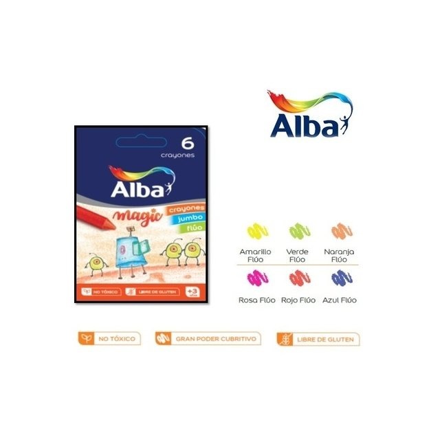 CRAYONES JUMBO FLUOx6u. ALBA